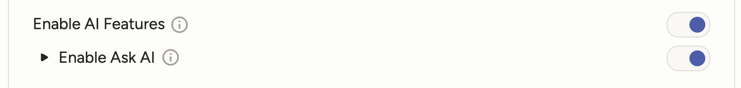 Screenshot of settings